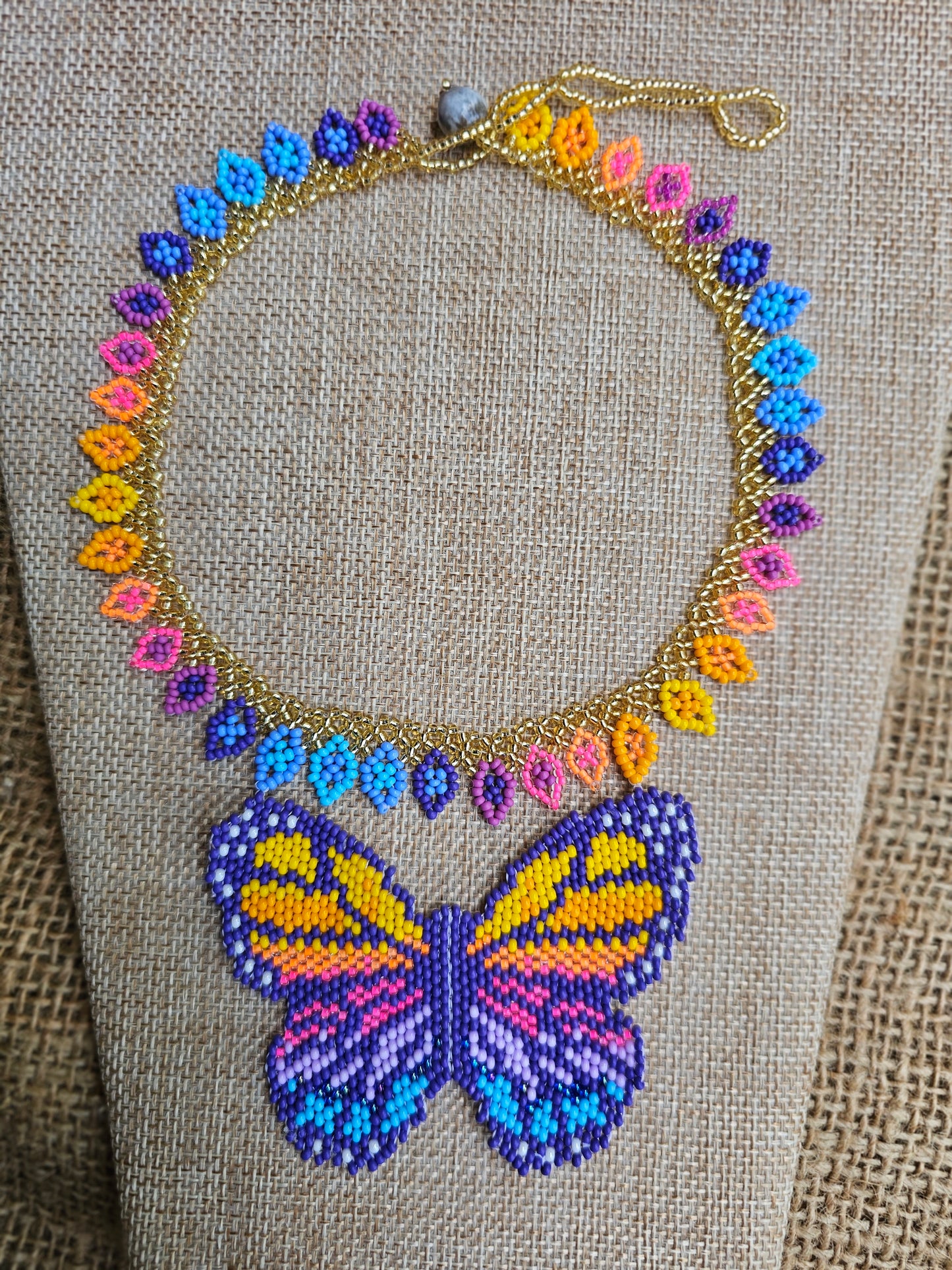 ✨ SUNSET BUTTERFLY ✨ Beaded Necklace