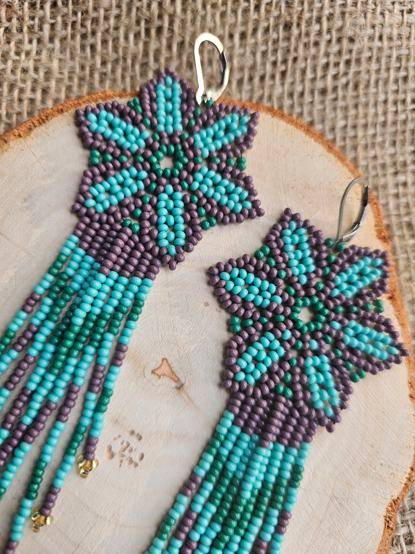 π AWASKA CLASSICS π Beaded flowers earrings