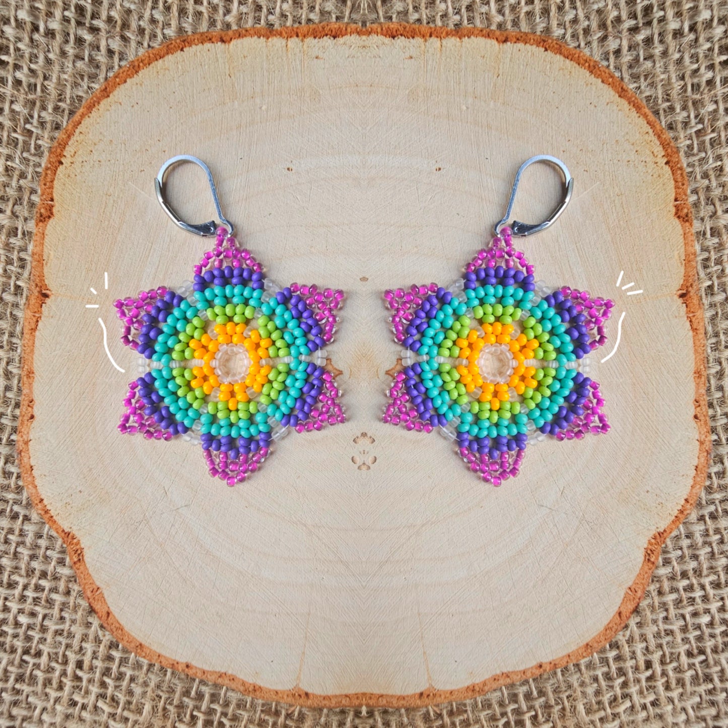 💛 AWASKA CLASSICS 💛 Beaded flowers earrings