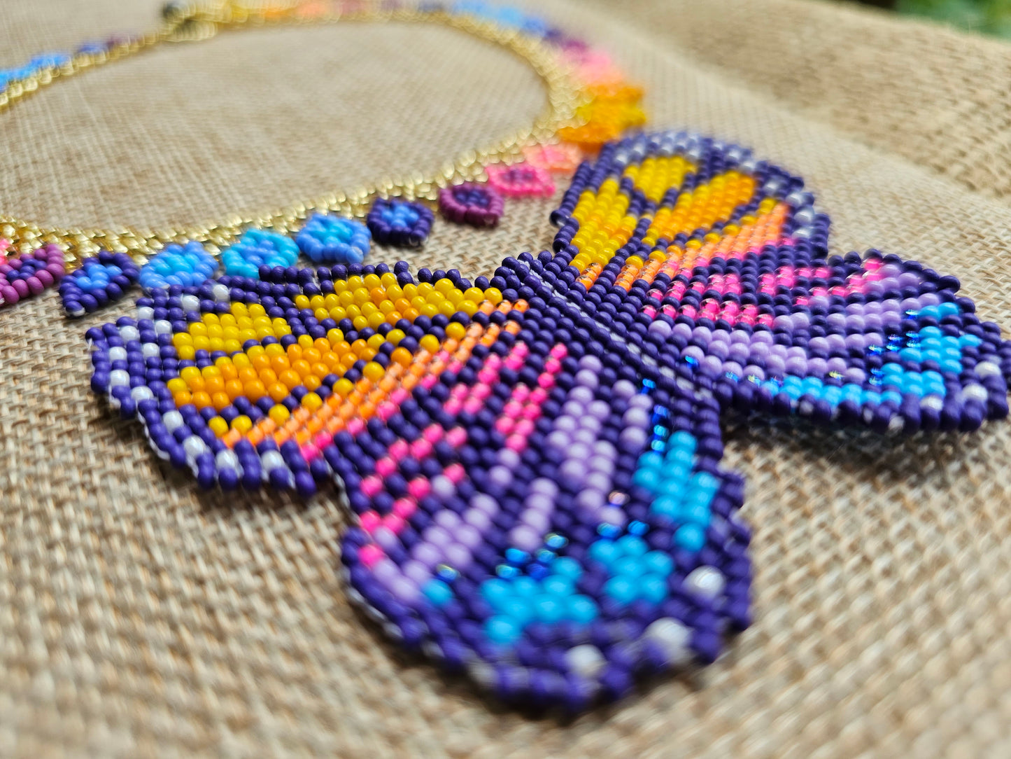 ✨ SUNSET BUTTERFLY ✨ Beaded Necklace