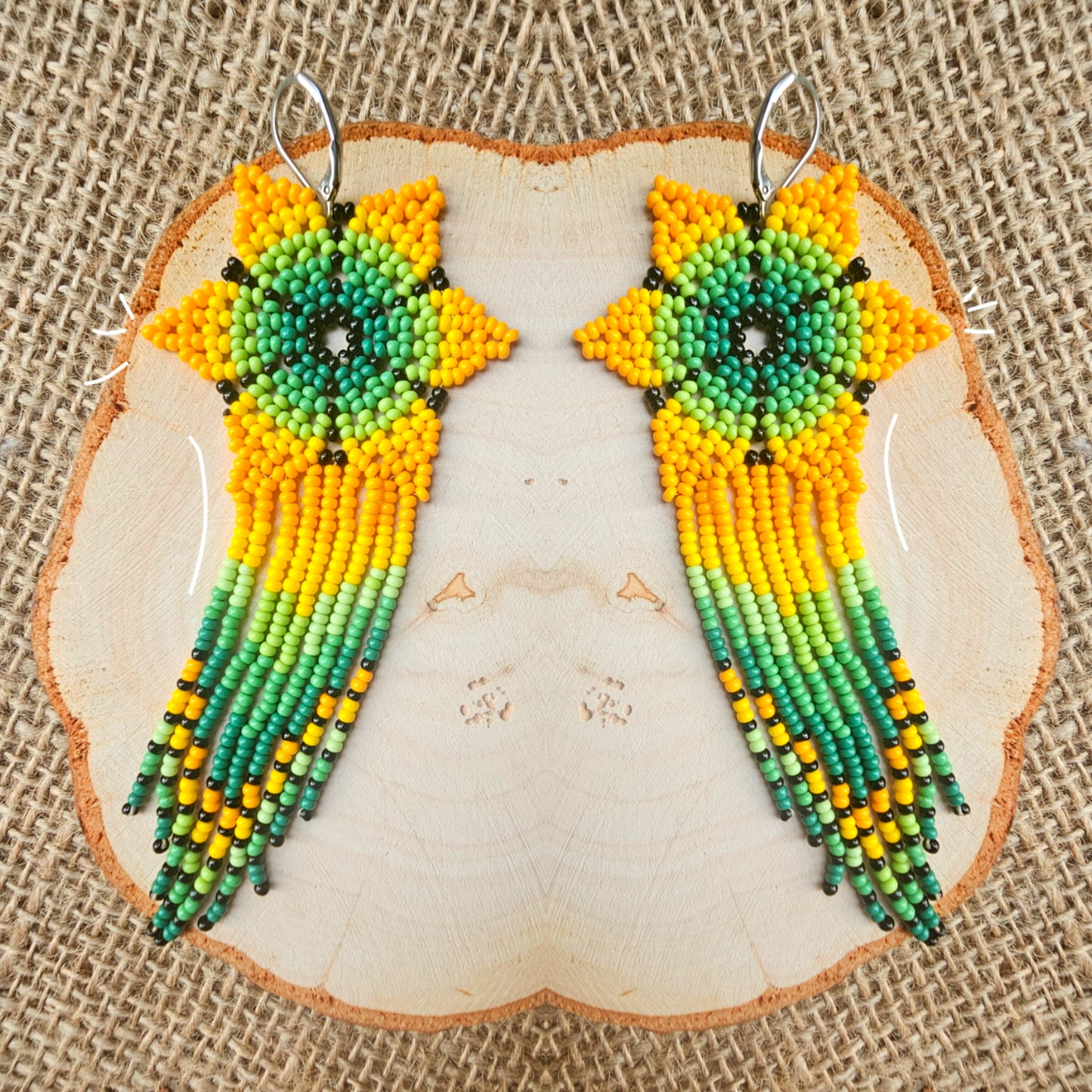 π AWASKA CLASSICS π Beaded flowers earrings
