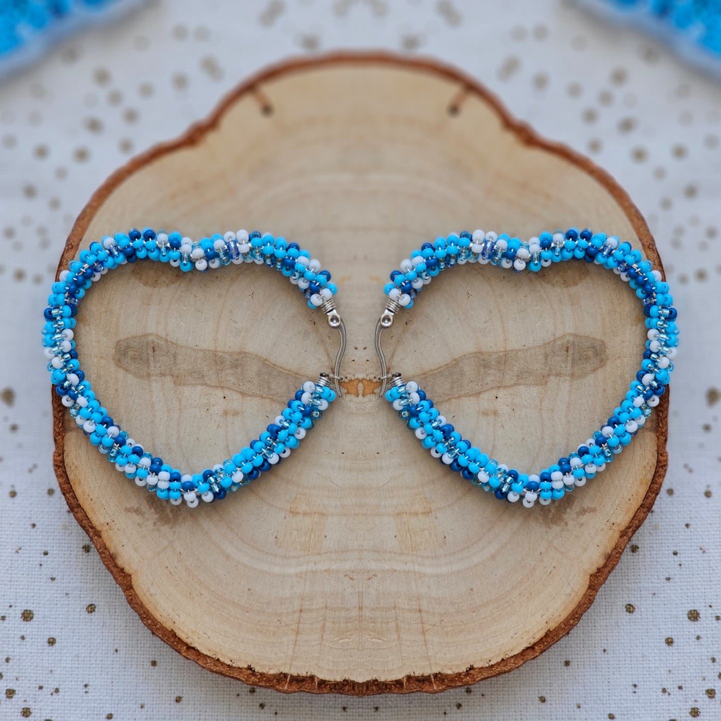 💙 Infinity Love Beaded Earrings 💙 Blue
