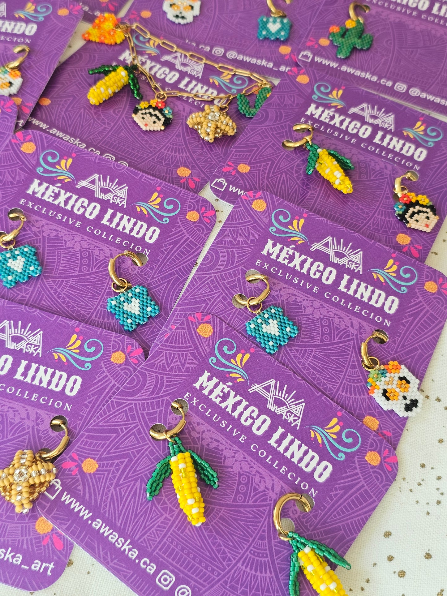 💜 NEW ✨ Beaded Papel Picado Earrings