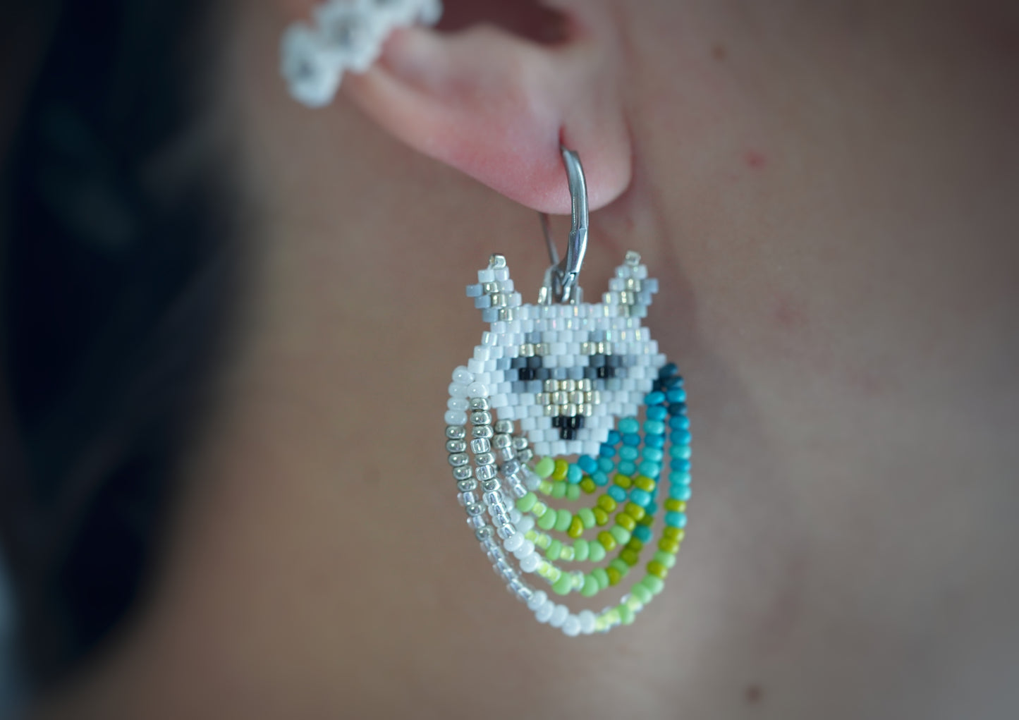 ✨NEW ✨Wild Spirit Collection 🦊 Arctic fox Woolf Beading Earrings