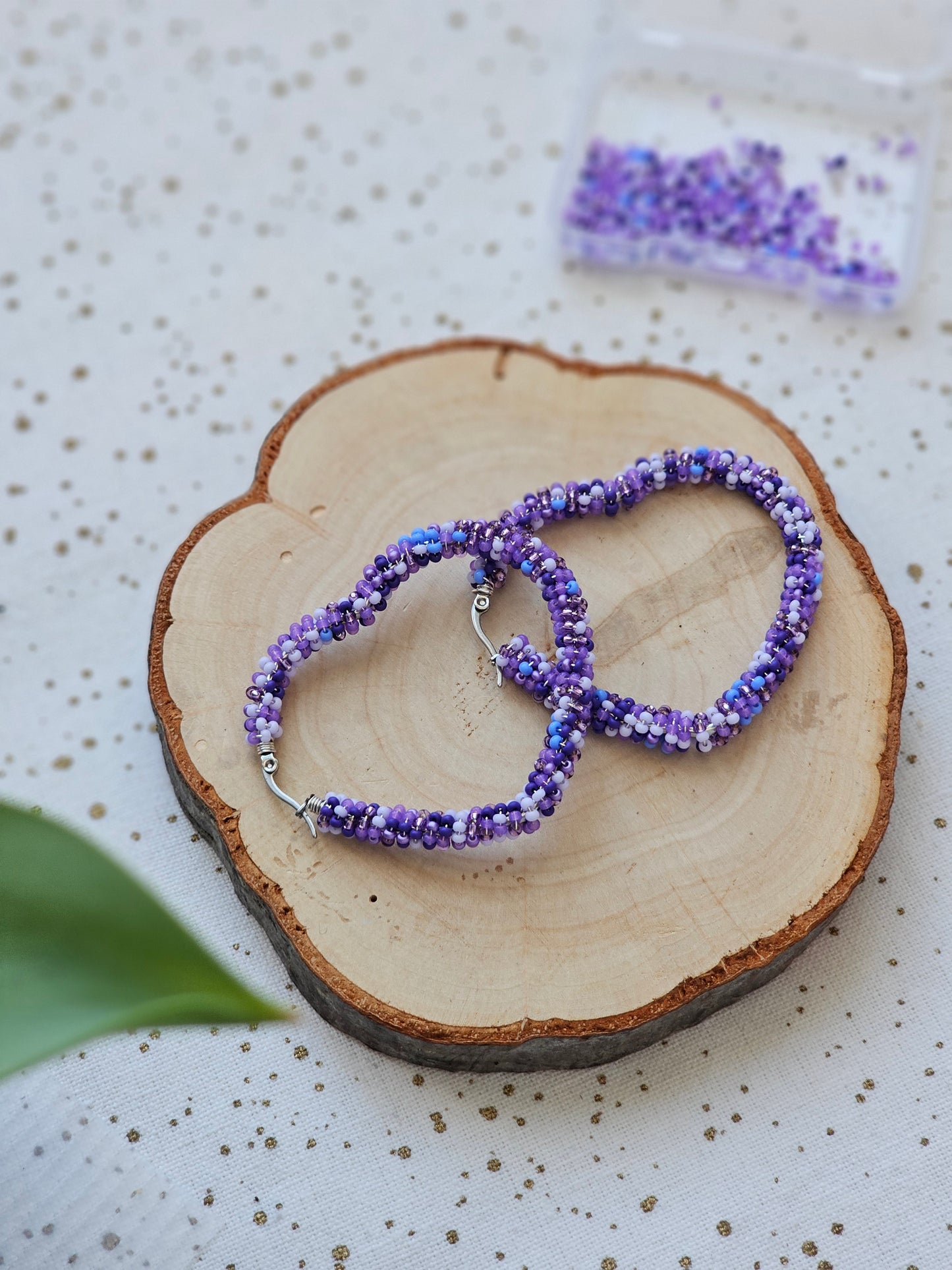 💜 Infinity Love Beaded Earrings 💜 Purple