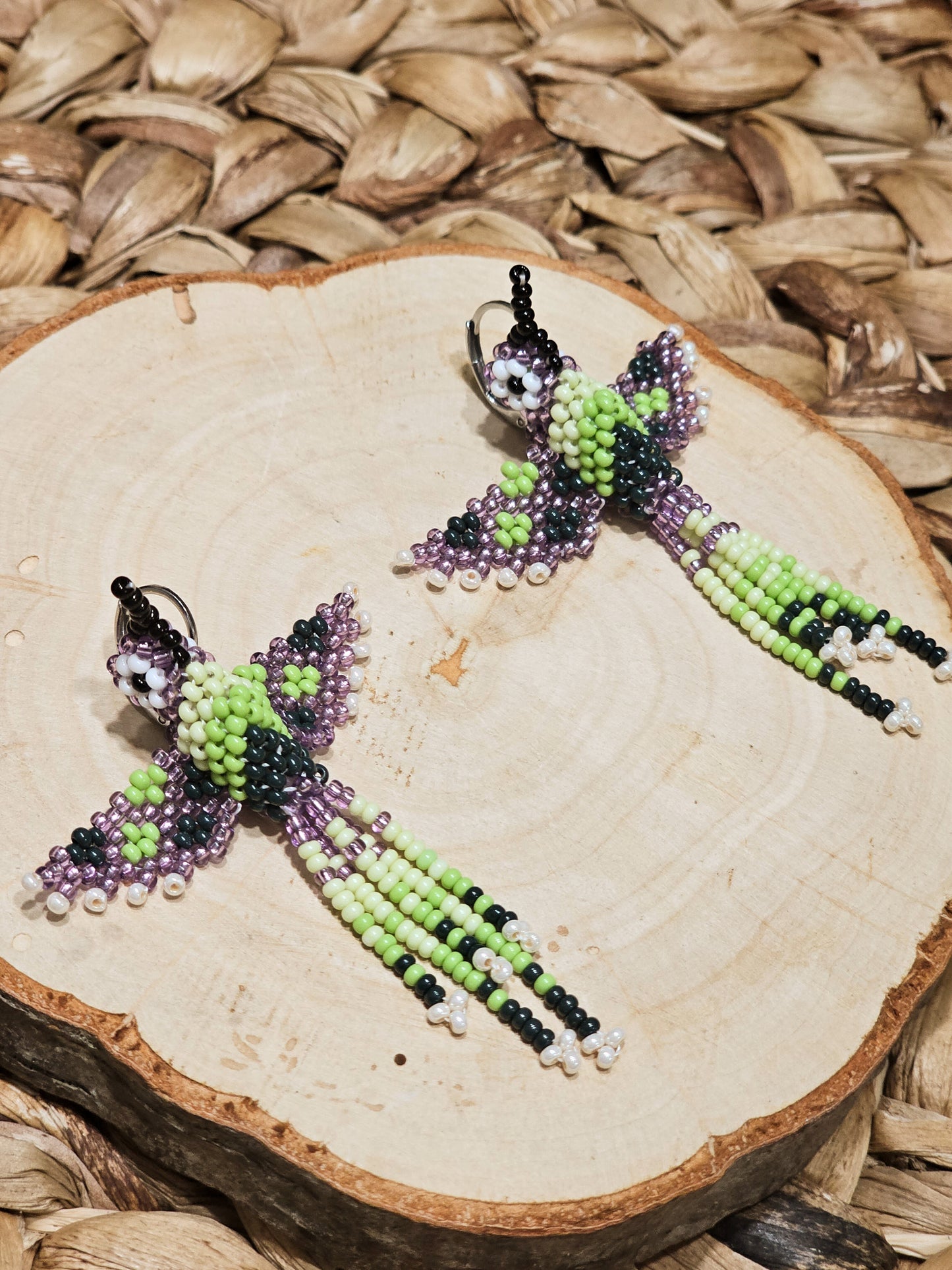 ✨ Little hummingbirds ✨ 3D Beaded Earrings