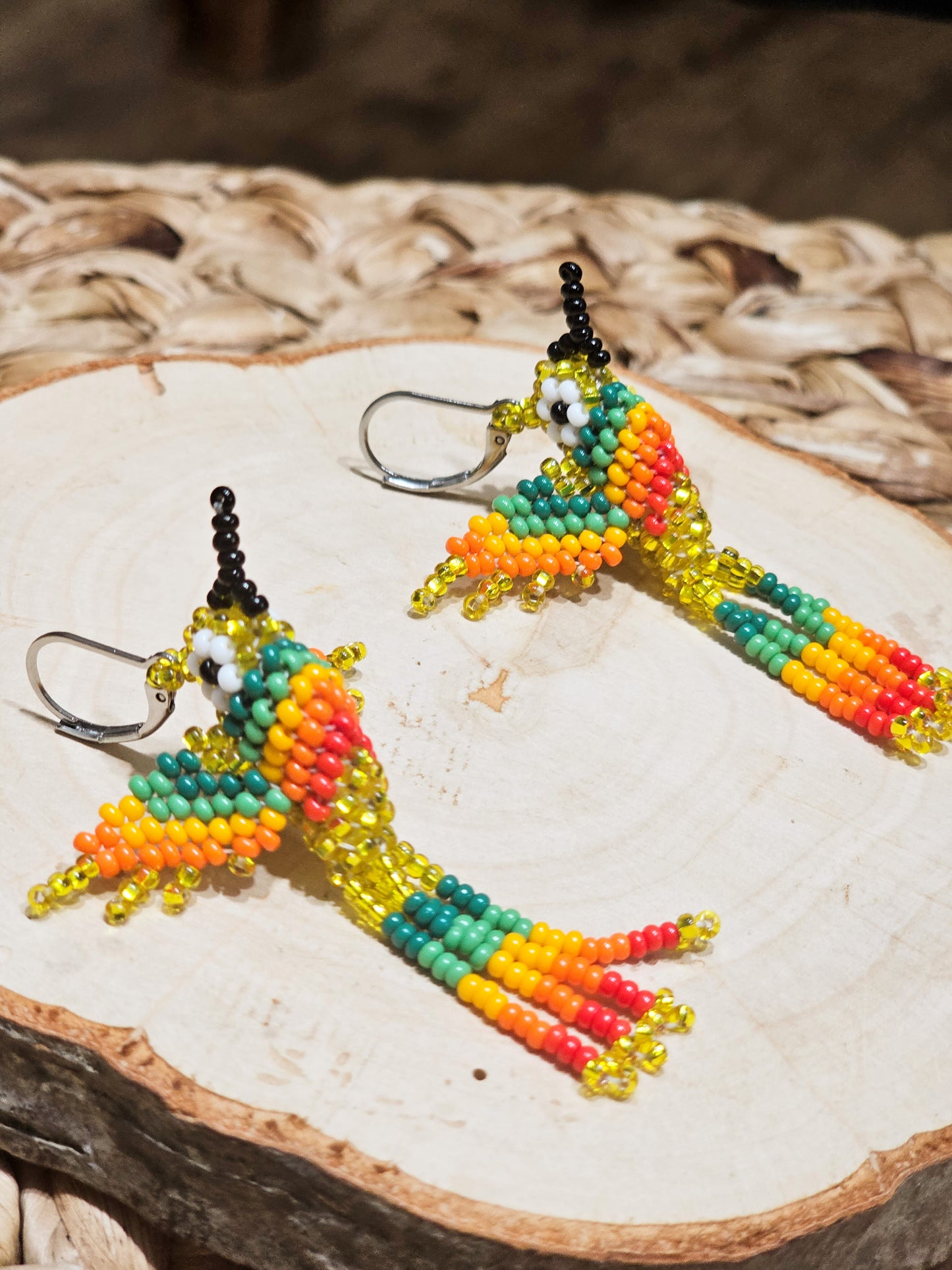 ✨ Little hummingbirds ✨ 3D Beaded Earrings