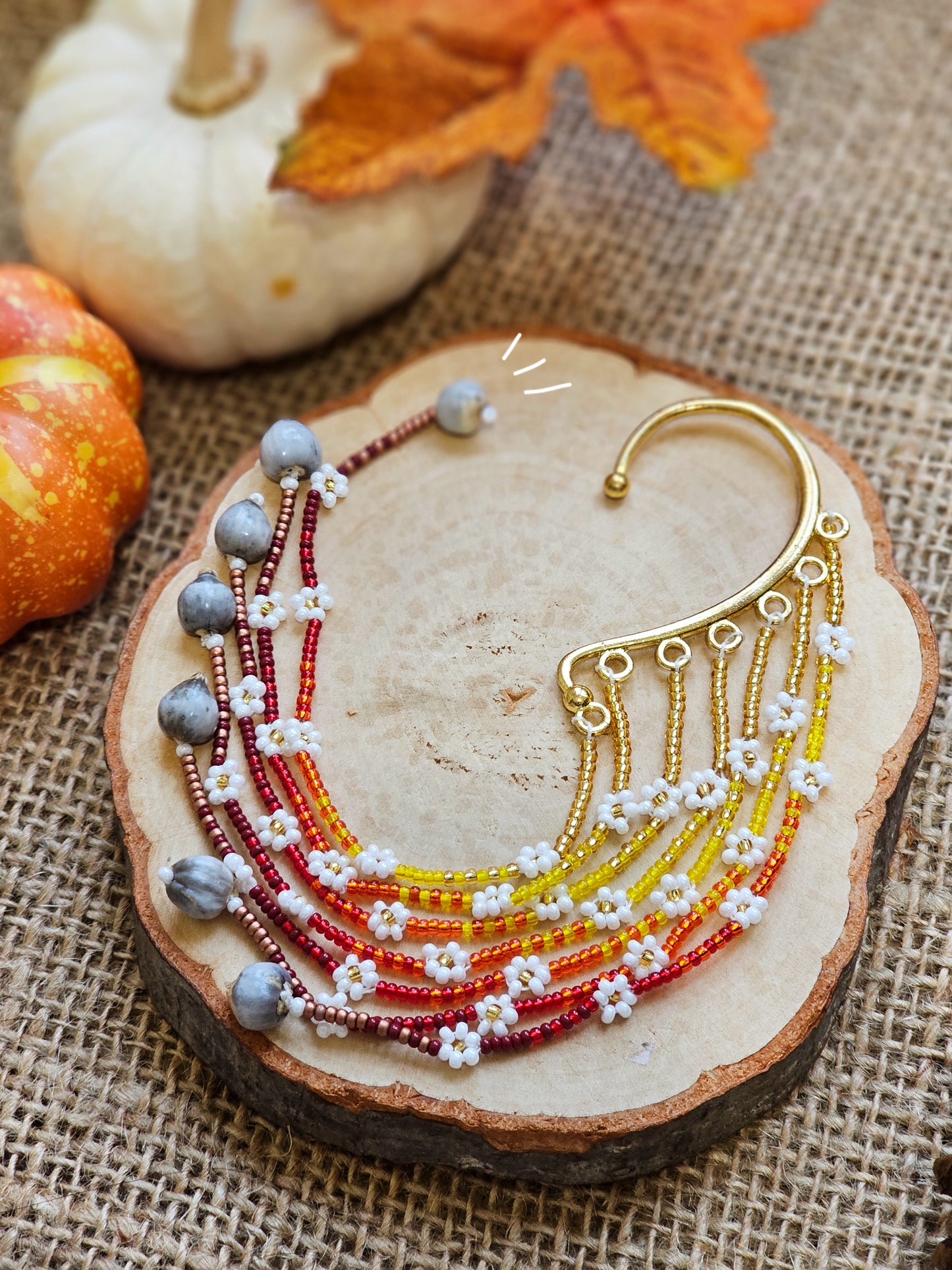 ✨🍁NEW🍁✨ Sound of flowers Beaded Ear Cuff - Autumn 🍁
