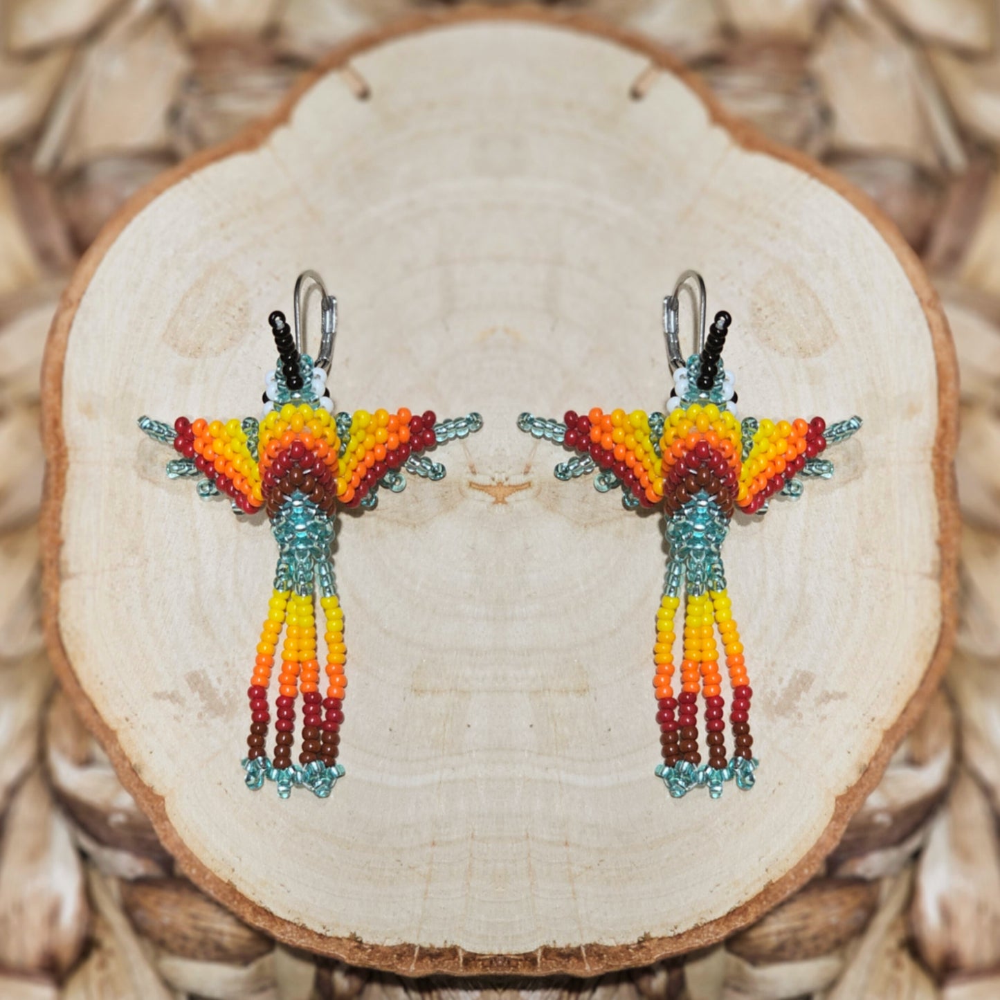 ✨ Little hummingbirds ✨ 3D Beaded Earrings