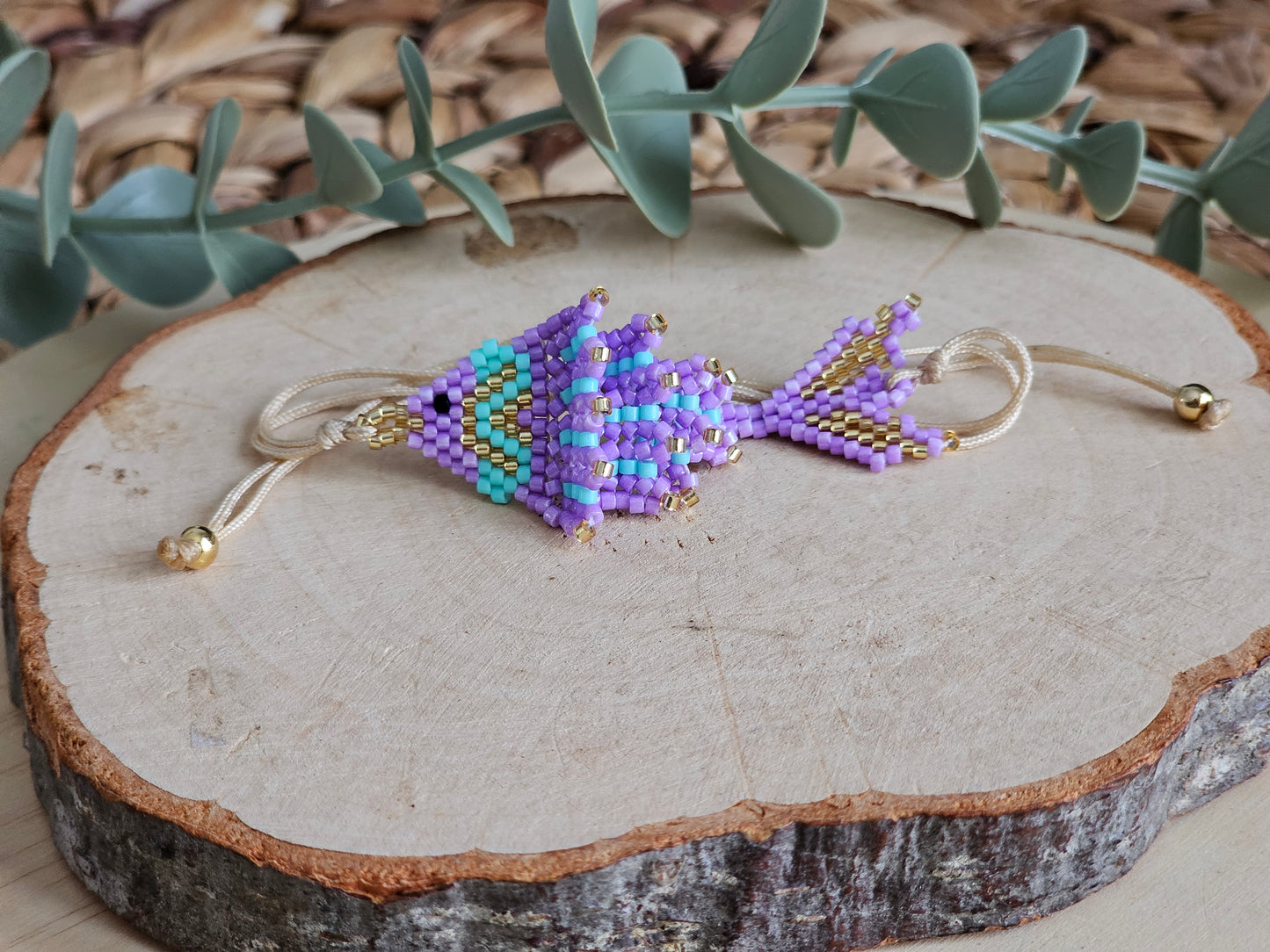 🐟🤍 Fish Bracelet 🤍🐟 Purple - Blue