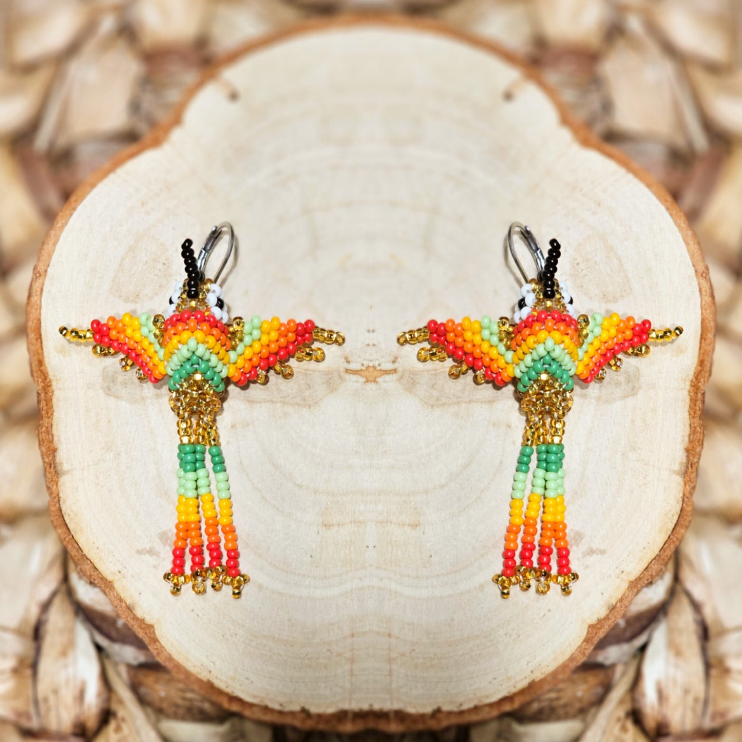 ✨ Little hummingbirds ✨ 3D Beaded Earrings