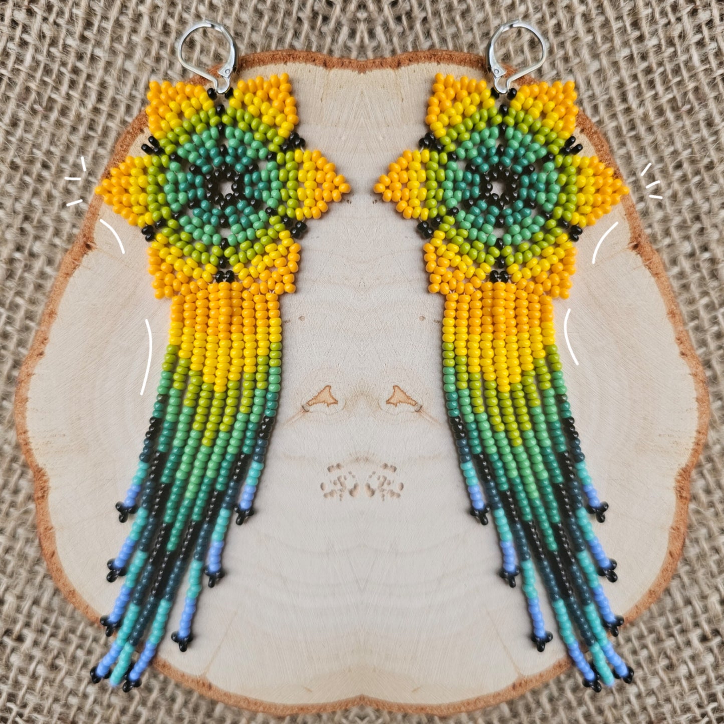 π AWASKA CLASSICS π Beaded flowers earrings