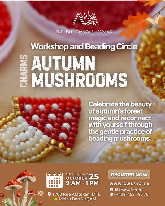 🍂🍄AUTUMN MUSHROOMS - CHARMS BEADING WORKSHOP - OCTOBER 25 🍂🍄