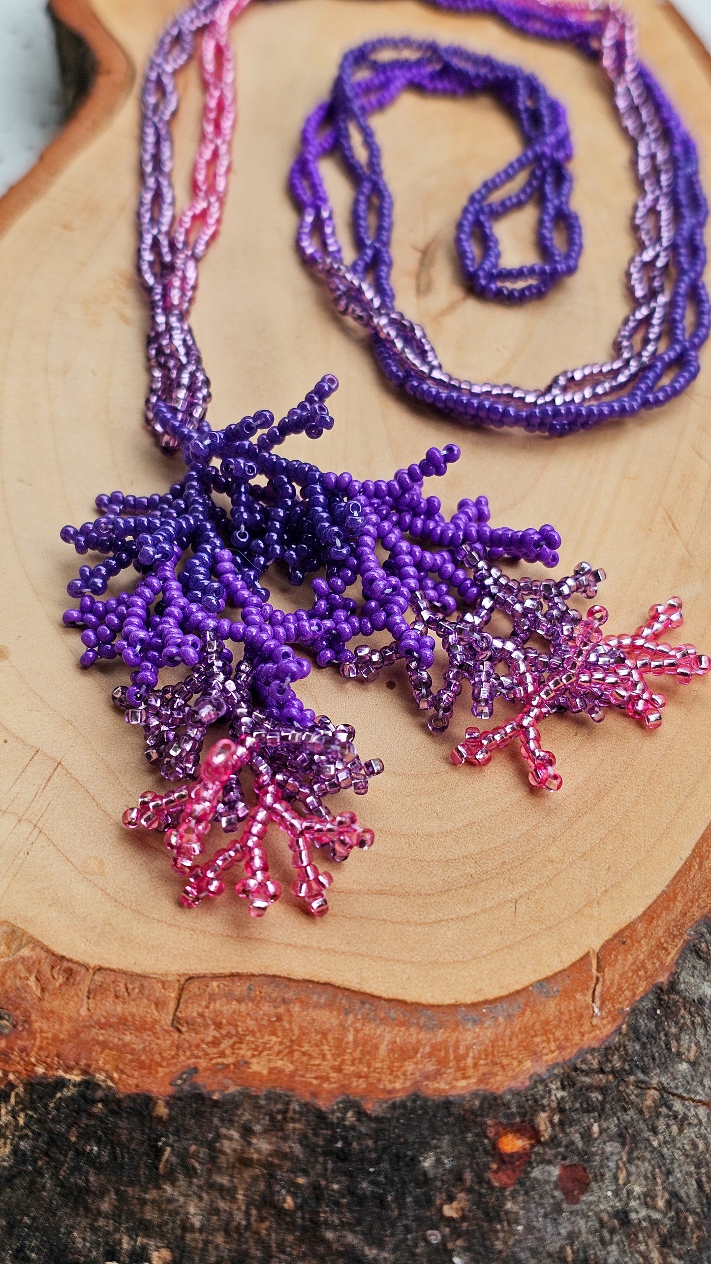 NEW 🪸 OCEAN THREADS 🪸 Beaded Coral Necklace - Orchid Reef