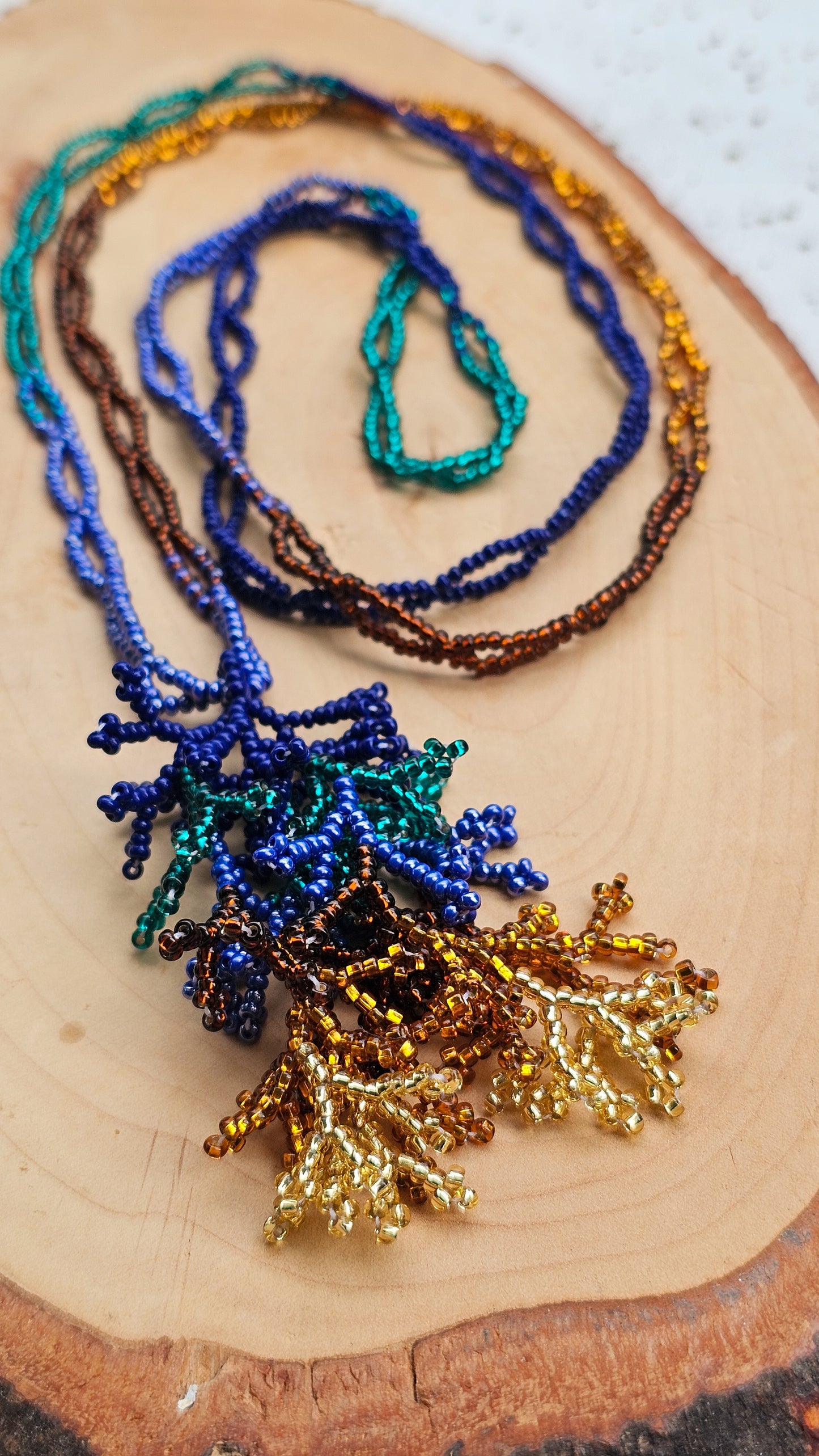 NEW 🪸 OCEAN THREADS 🪸 Beaded Coral Necklace - Lagoon Glow