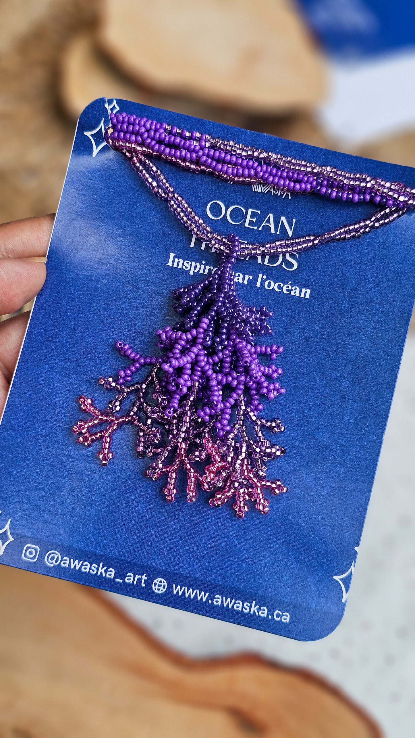 NEW 🪸 OCEAN THREADS 🪸 Beaded Coral Necklace - Orchid Reef