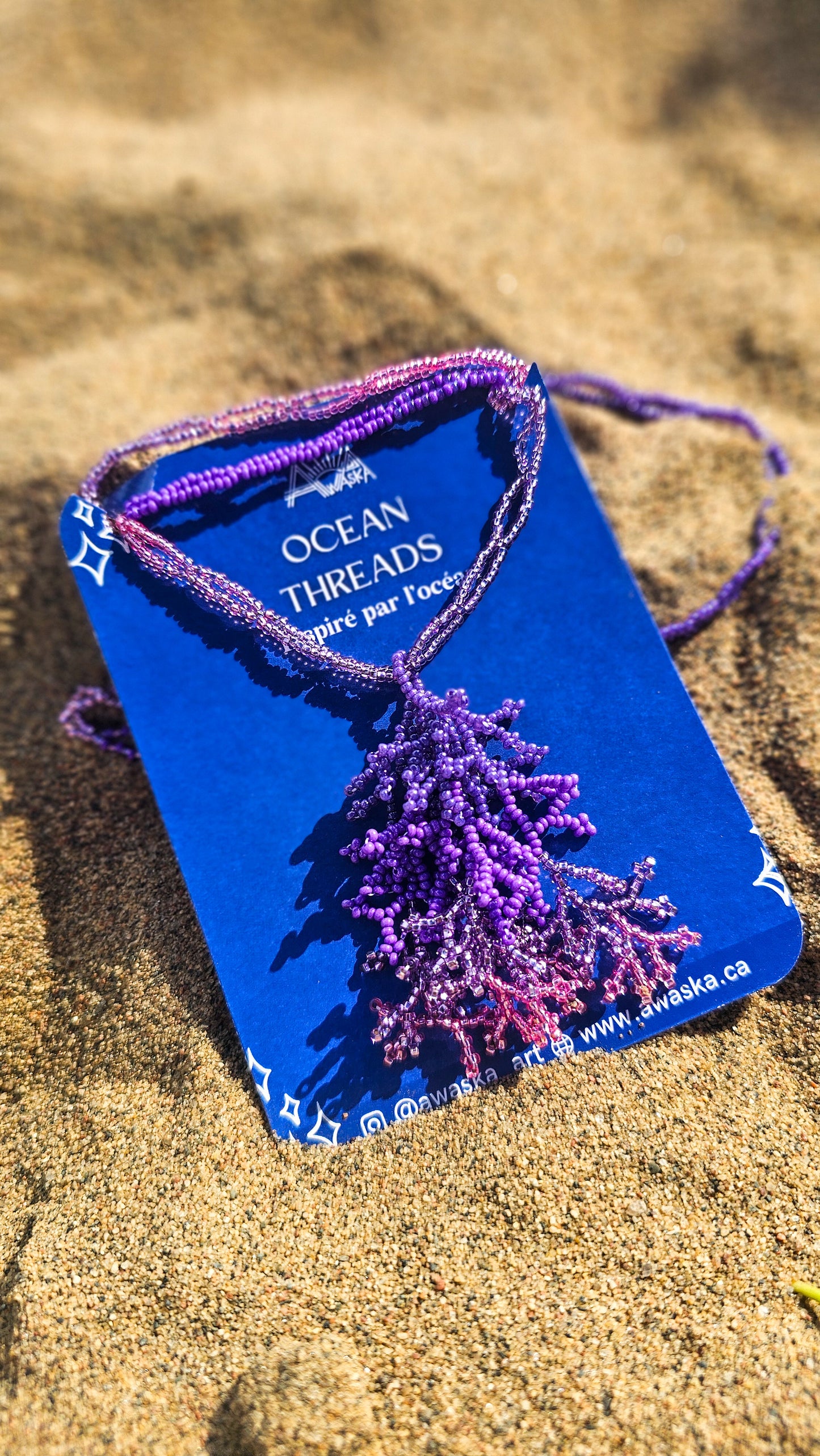 NEW 🪸 OCEAN THREADS 🪸 Beaded Coral Necklace - Orchid Reef