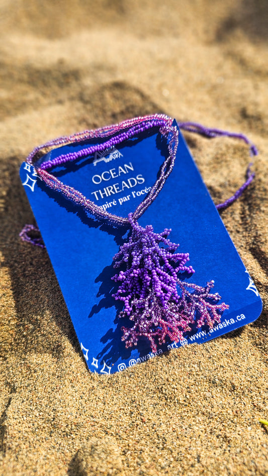 NEW 🪸 OCEAN THREADS 🪸 Beaded Coral Necklace - Orchid Reef