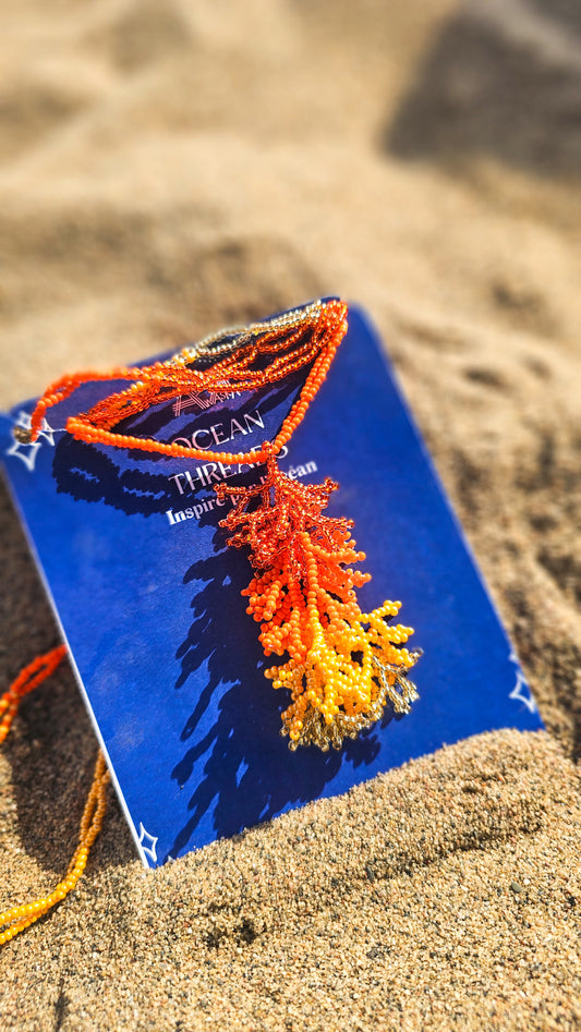 NEW 🪸 OCEAN THREADS 🪸 Beaded Coral Necklace - Sunfire Reef