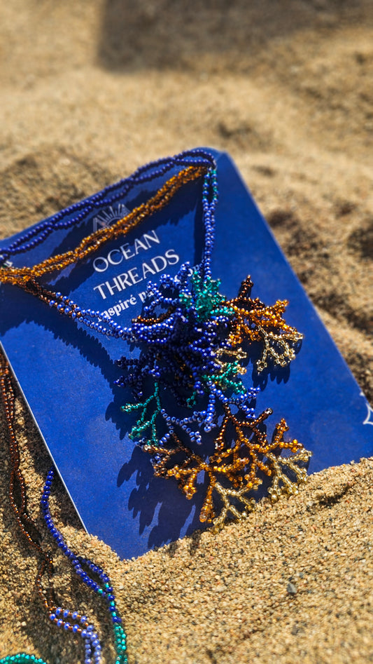 NEW 🪸 OCEAN THREADS 🪸 Beaded Coral Necklace - Lagoon Glow
