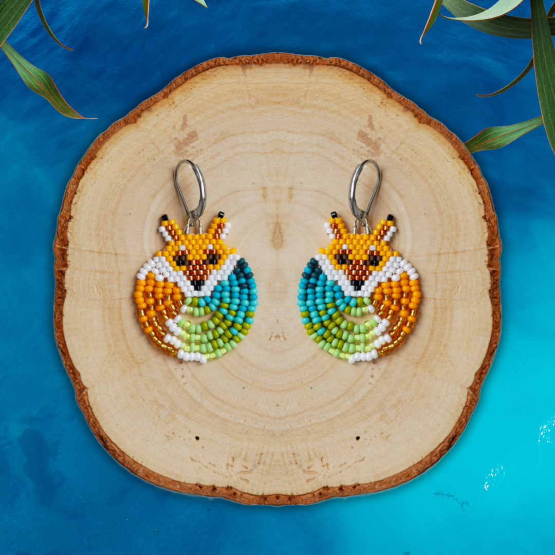 ✨NEW ✨Wild Spirit Collection 🦊 Red fox Woolf Beading Earrings