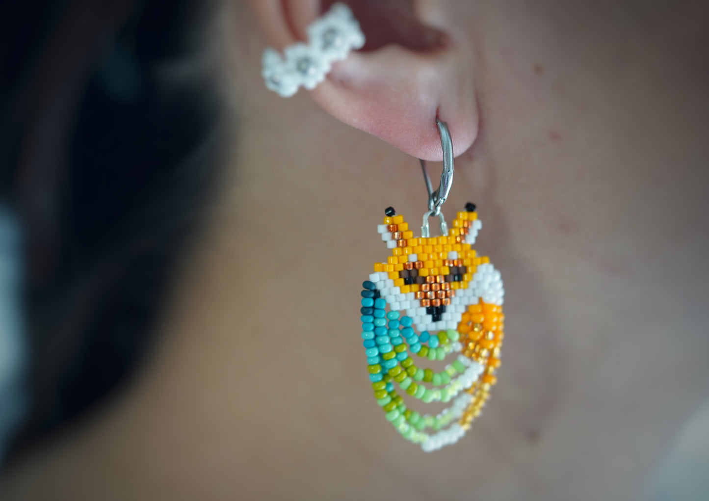 ✨NEW ✨Wild Spirit Collection 🦊 Red fox Woolf Beading Earrings