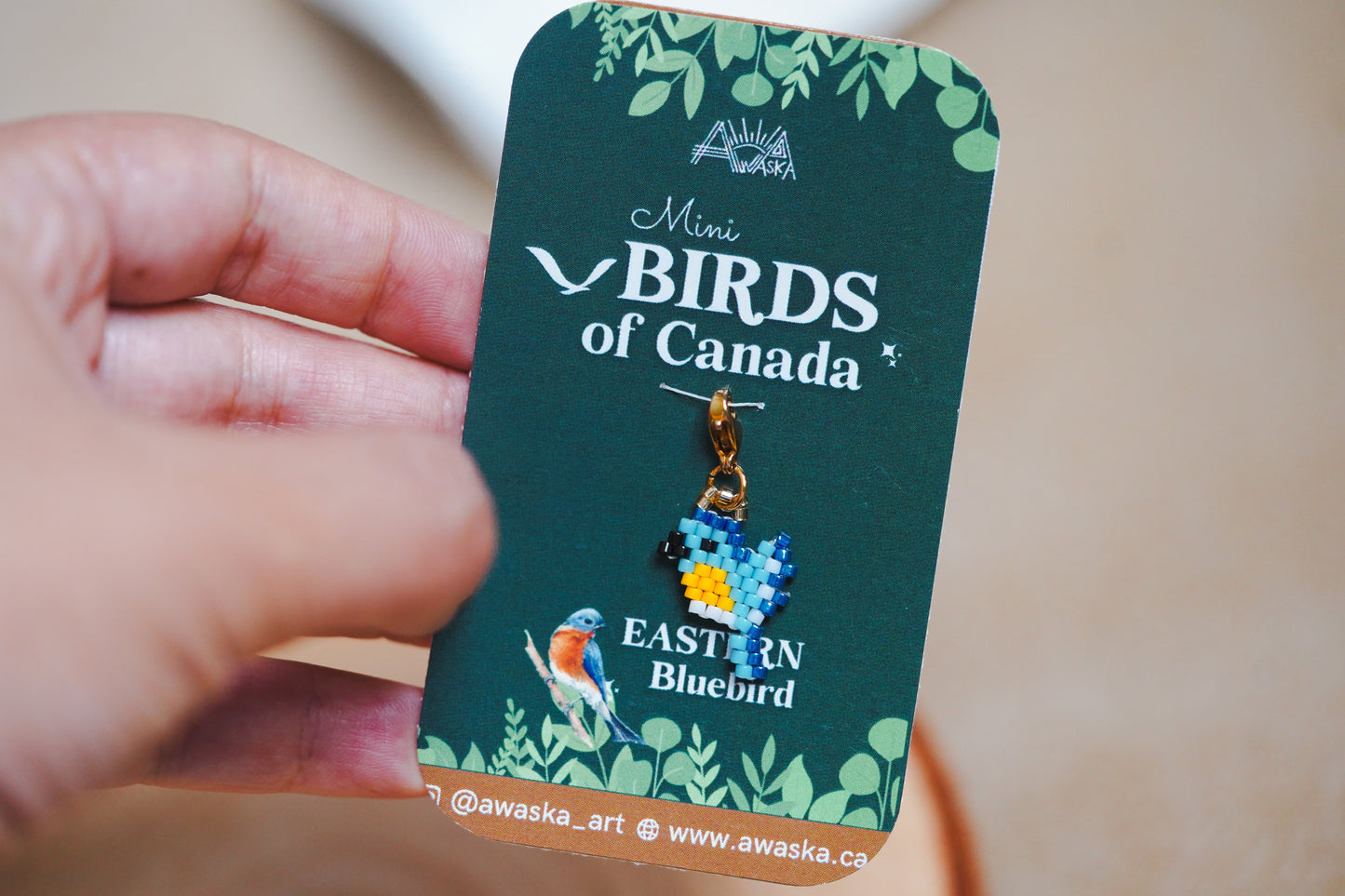 🌟 NEW✨ BEADED CHARMS 💙  BIRDS OF CANADA (Mini) ✨ Easter Bluebird