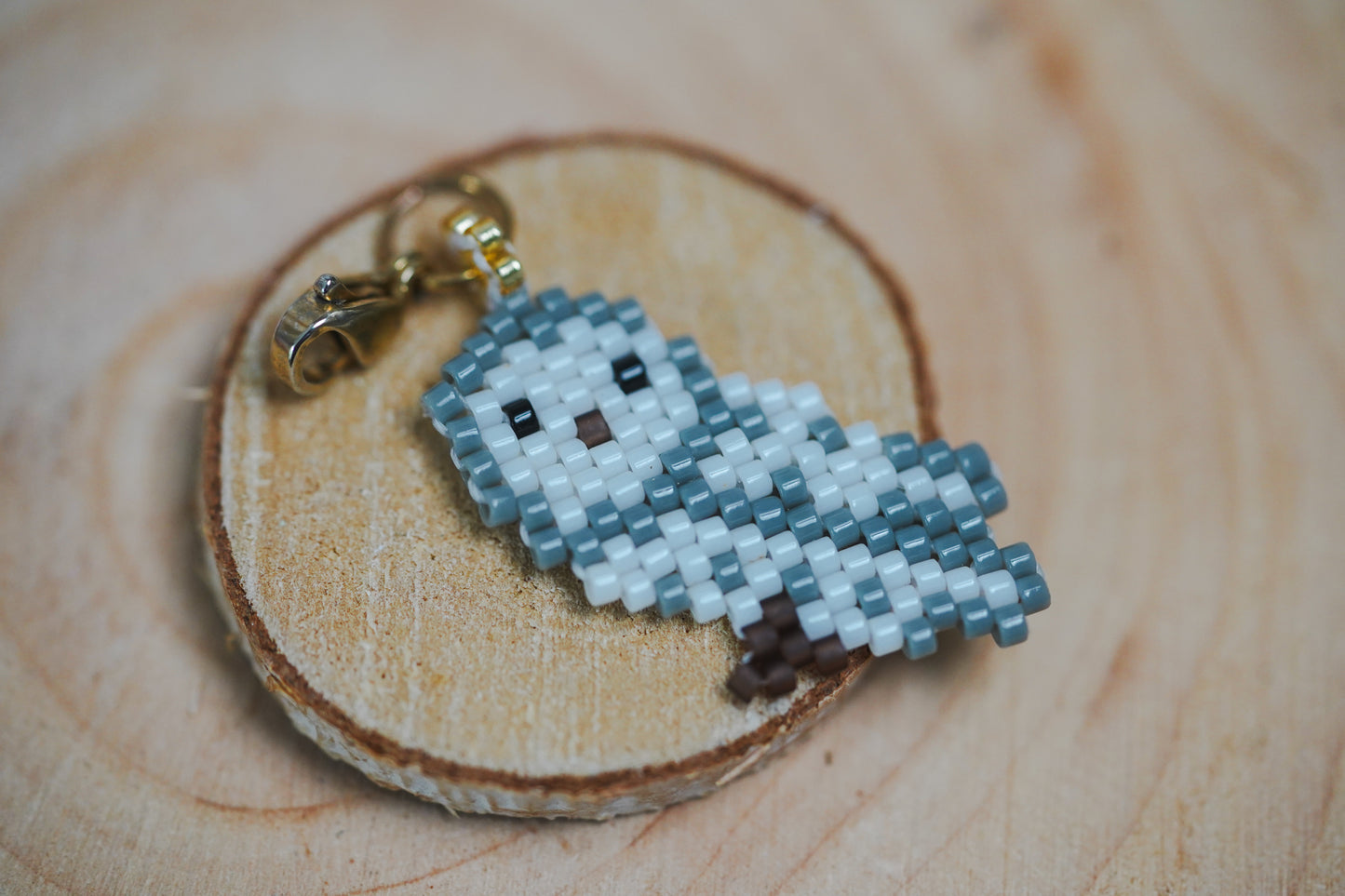 🌟 NEW✨ BEADED CHARMS ♥️ BIRDS OF CANADA (Medium) ✨ Snowy Owl