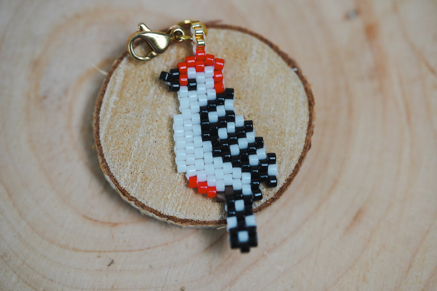 🌟 NEW✨ BEADED  CHARMS ♥️ BIRDS OF CANADA (Medium) ✨ Woodpecker