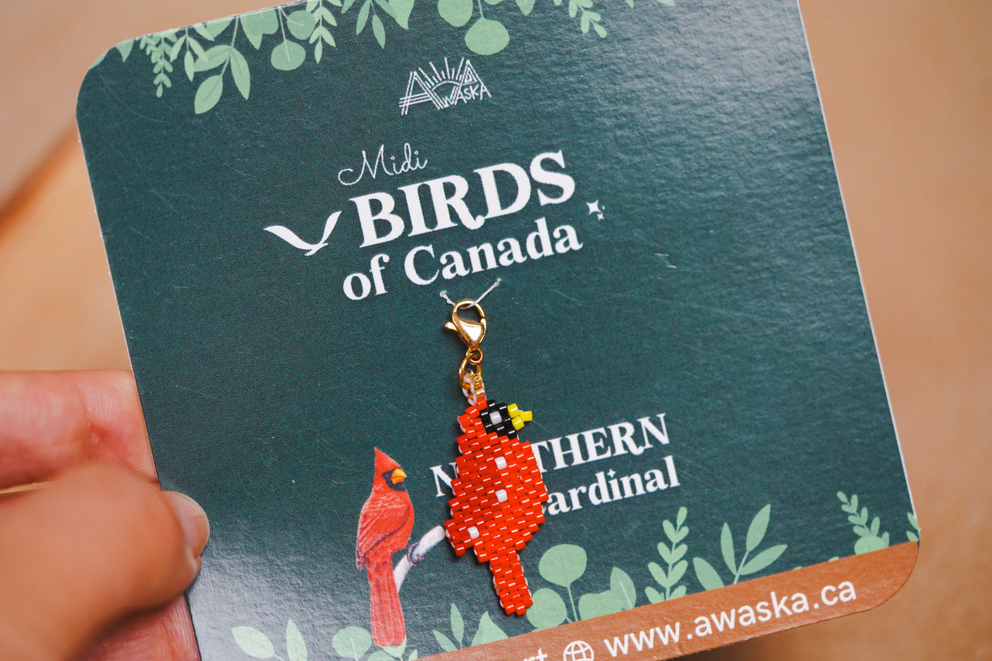 🌟 NEW✨BEADED CHARMS ♥️ BIRDS OF CANADA (Medium) ✨ Northern Cardinal