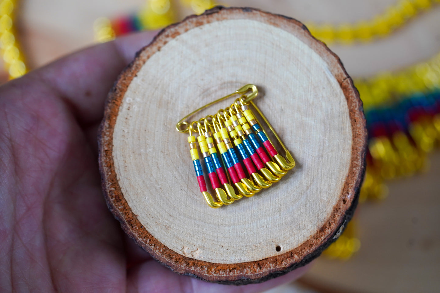 NEW 💛💙♥️⚽ Colombia Safety Pin Brooch 🇨🇴✨