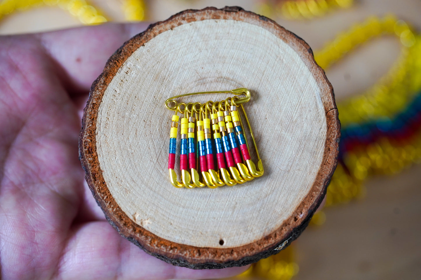 NEW 💛💙♥️⚽ Colombia Safety Pin Brooch 🇨🇴✨