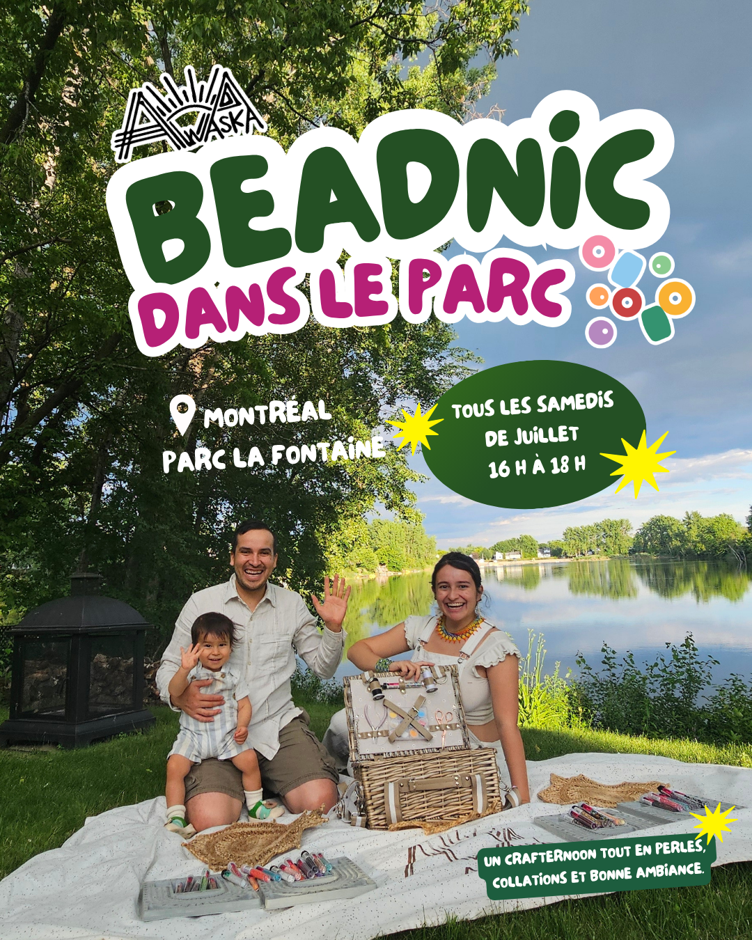 🧺 ✨🌈 Beadnic in the Park – July Beading Workshops 💛