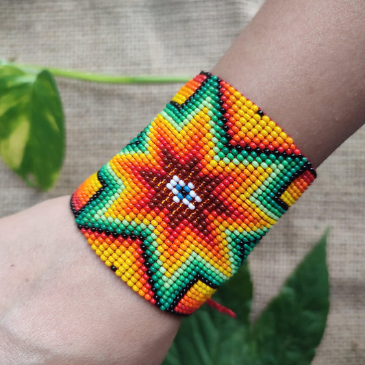 🧡✴🌠🌌 "Portal Star" Beaded Bracelet - Orange ✴🌠🌌 - Awaska