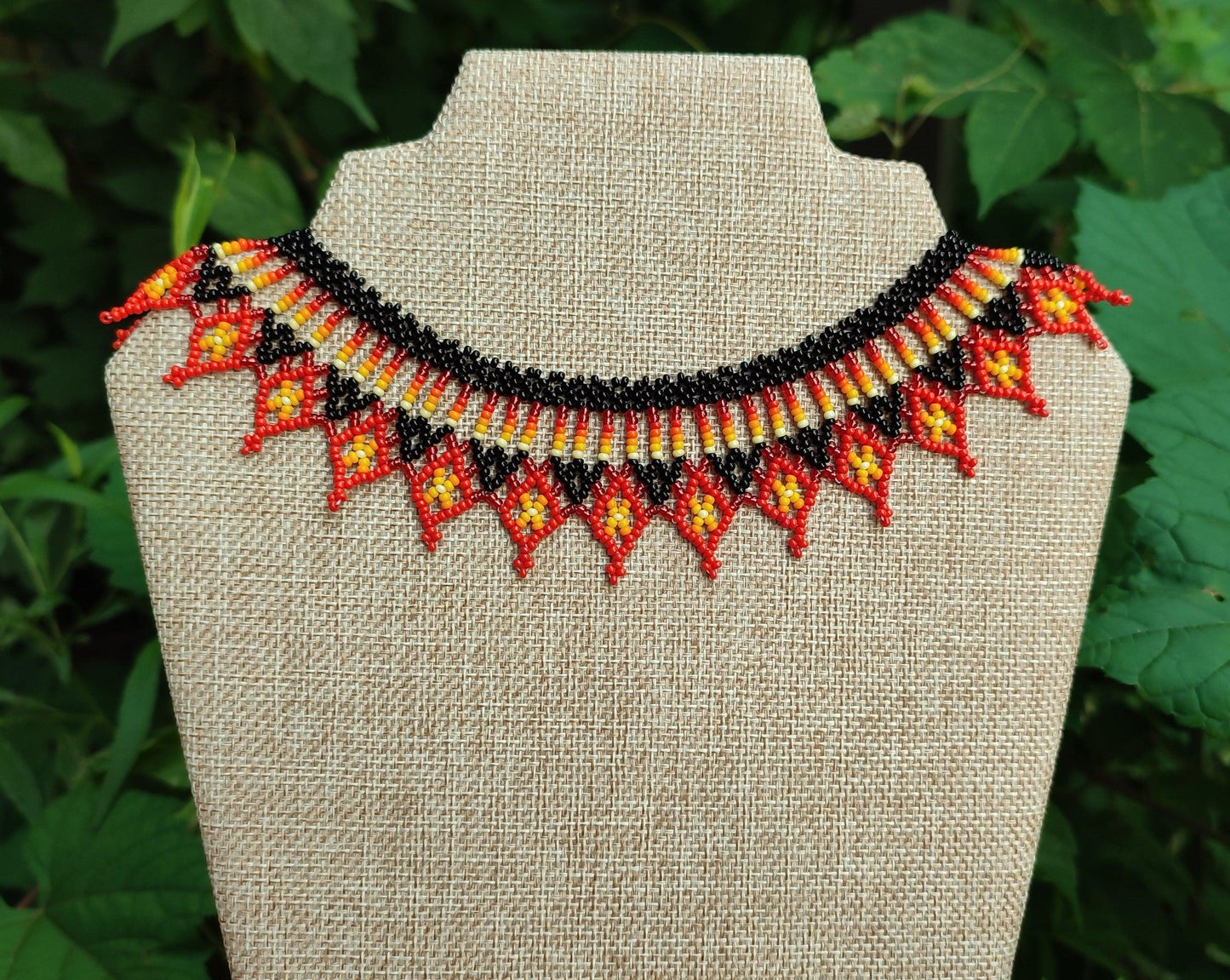 💛✨ Fire Beaded Necklace ❤️‍🔥 - Awaska