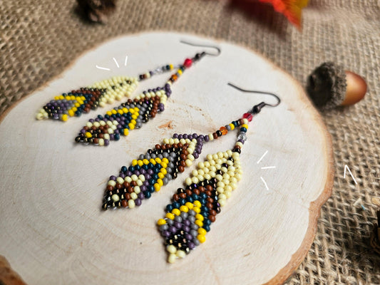 🍁🪶💫✨Magical Feathers Beading Earrings 🪶✨🍂 - Awaska