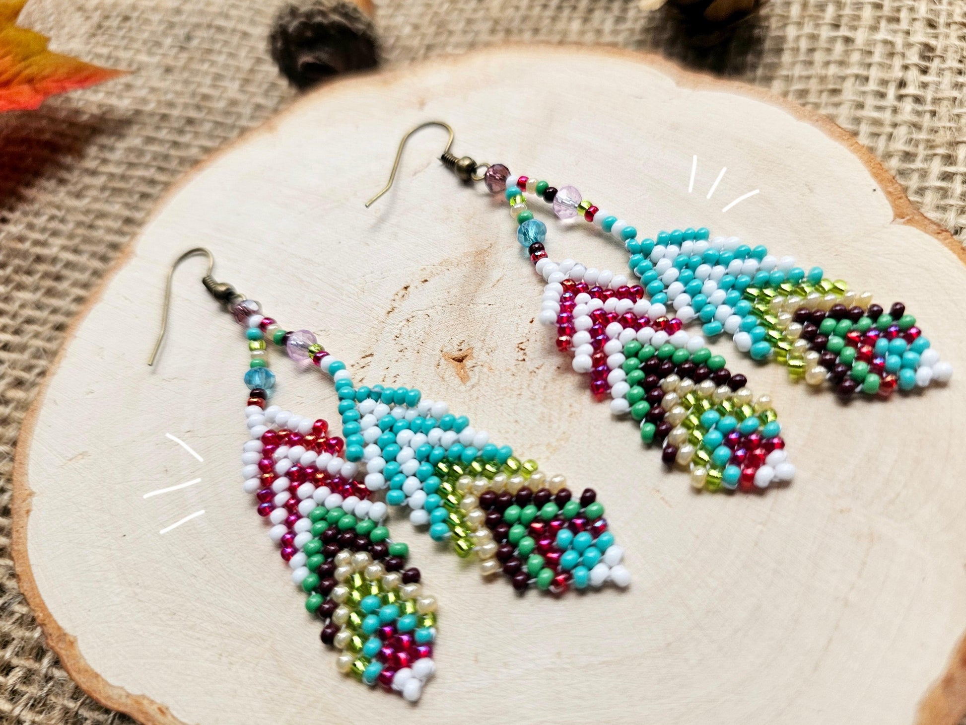 🍁🪶💫✨Magic Feathers Beading Earrings ✨💫🪶 - Awaska