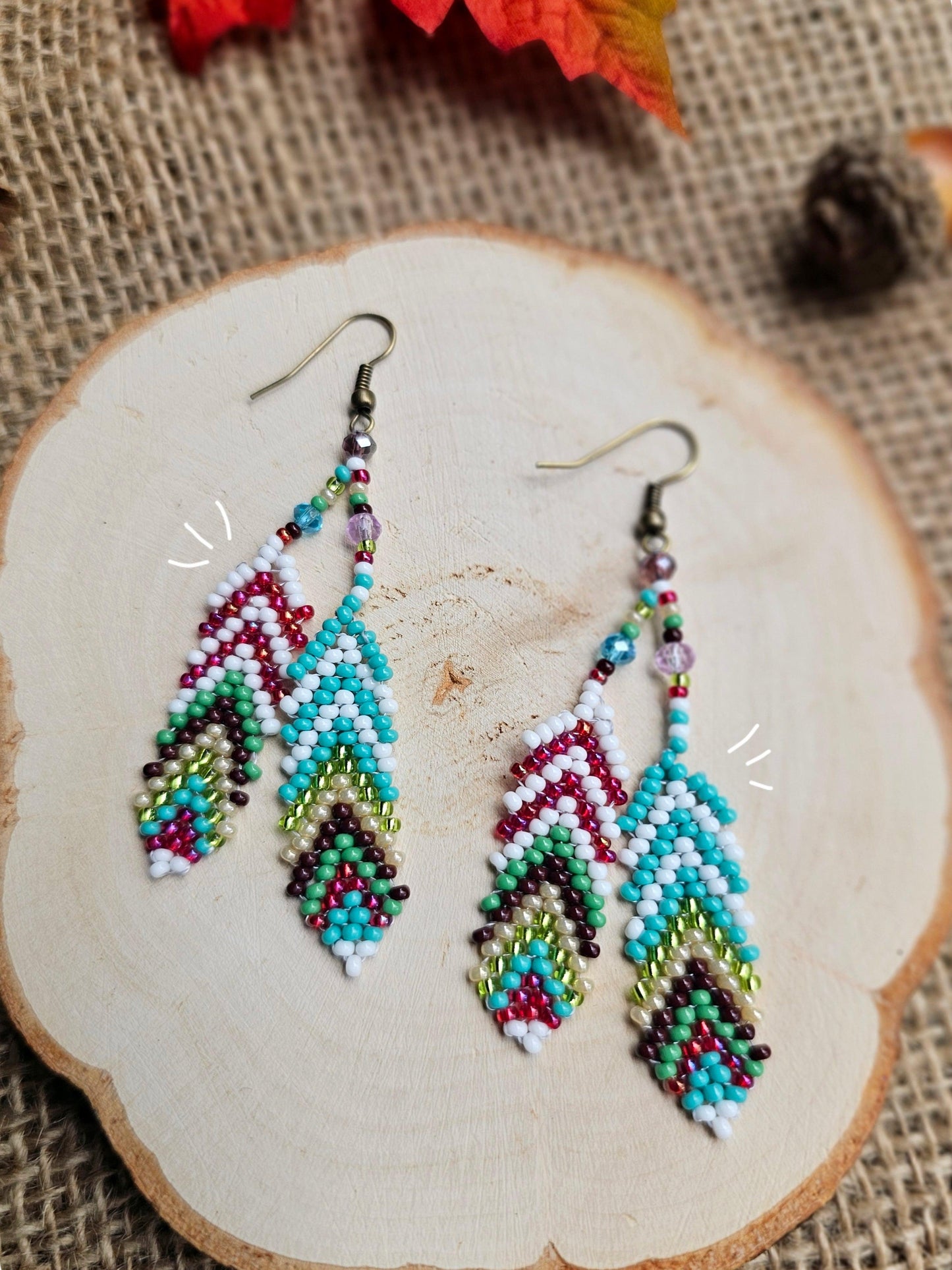 🍁🪶💫✨Magic Feathers Beading Earrings ✨💫🪶 - Awaska