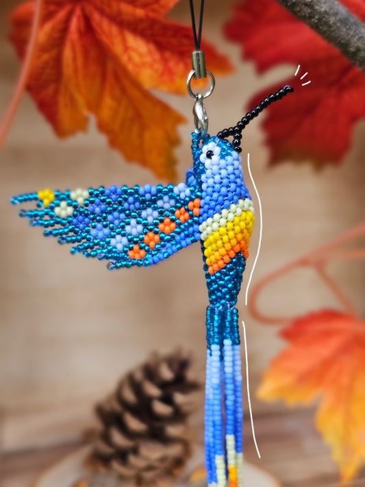 ✨✨🍁 ✨Little humming bird🍂✨3D Beading - Blue/Orange