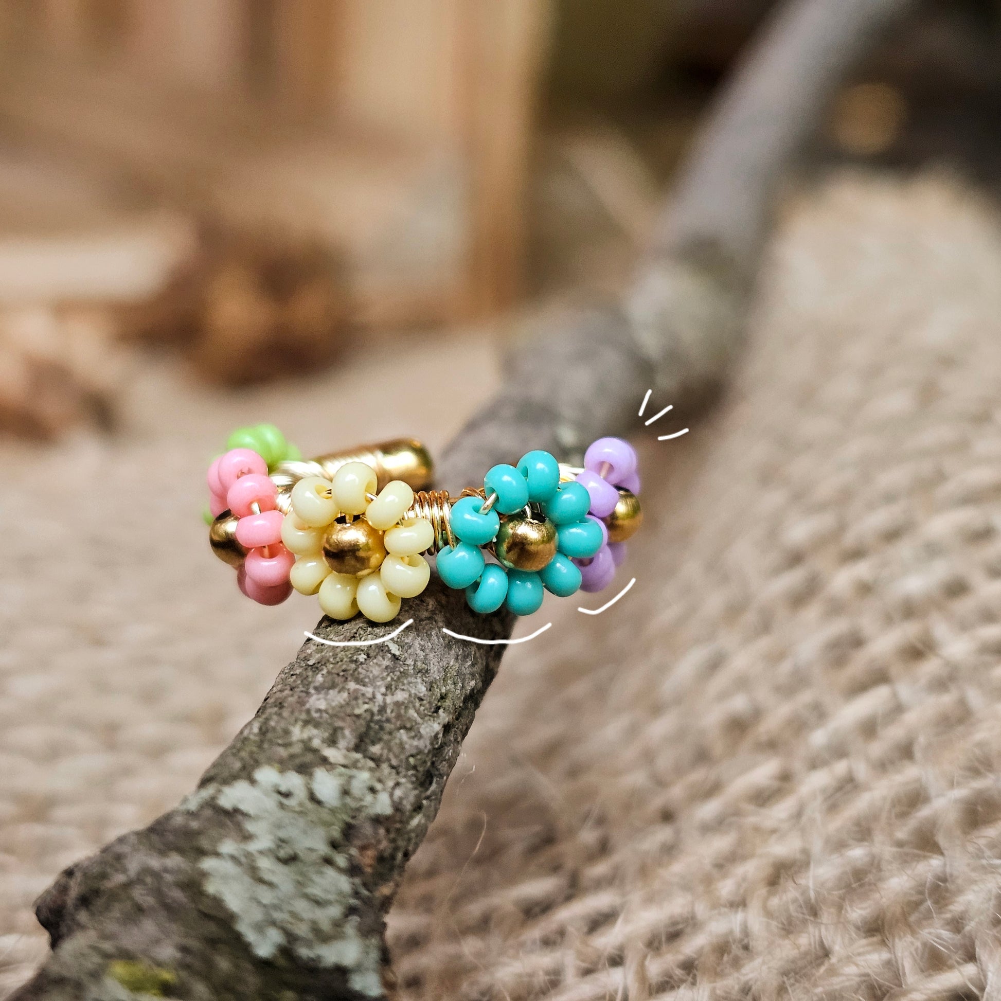 🌼✨🧡Sound of flowers Beaded Ear Cuff - Awaska