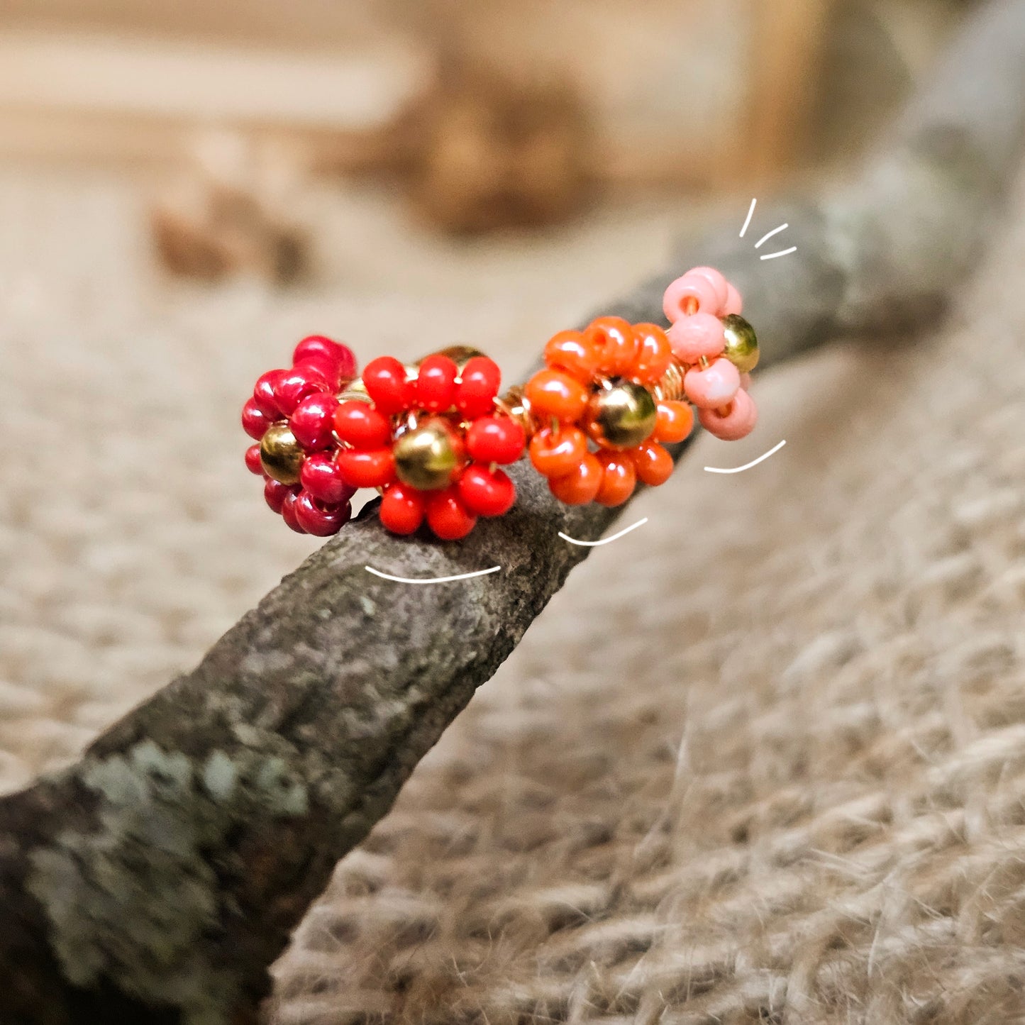 🌼✨🧡Sound of flowers Beaded Ear Cuff - Awaska