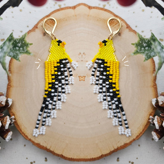 ✨✨NEW✨🎄🌟💫🐦🤍WINTER BIRDS COLLECTION ❄️ American Goldfinch Earrings ❄️