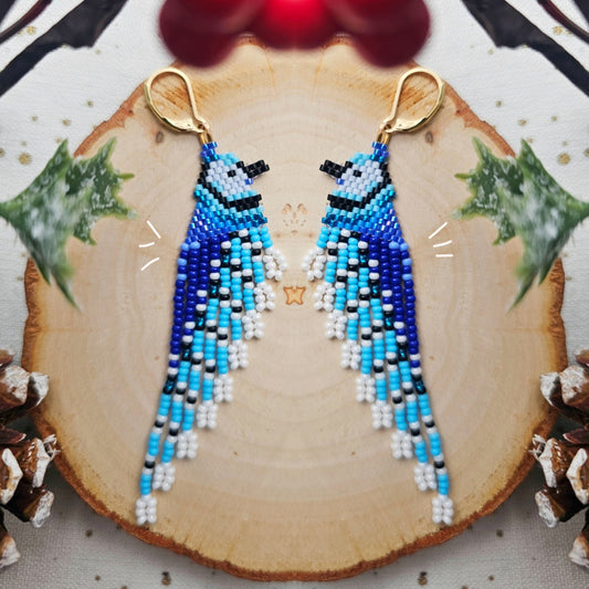 ✨✨NEW✨🎄🌟💫🐦🤍WINTER BIRDS COLLECTION ❄️ Blue Jay  Earrings ❄️