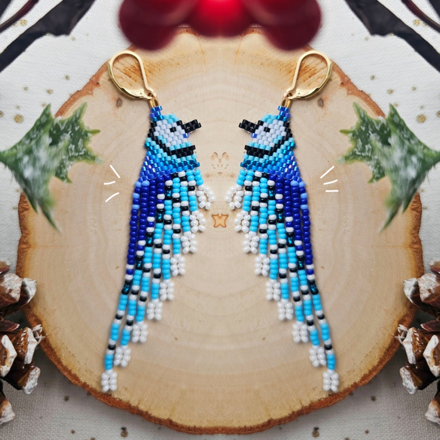 ✨🐦🤍CANADIAN BIRDS COLLECTION ❄️ Blue Jay Earrings ❄️ - Awaska