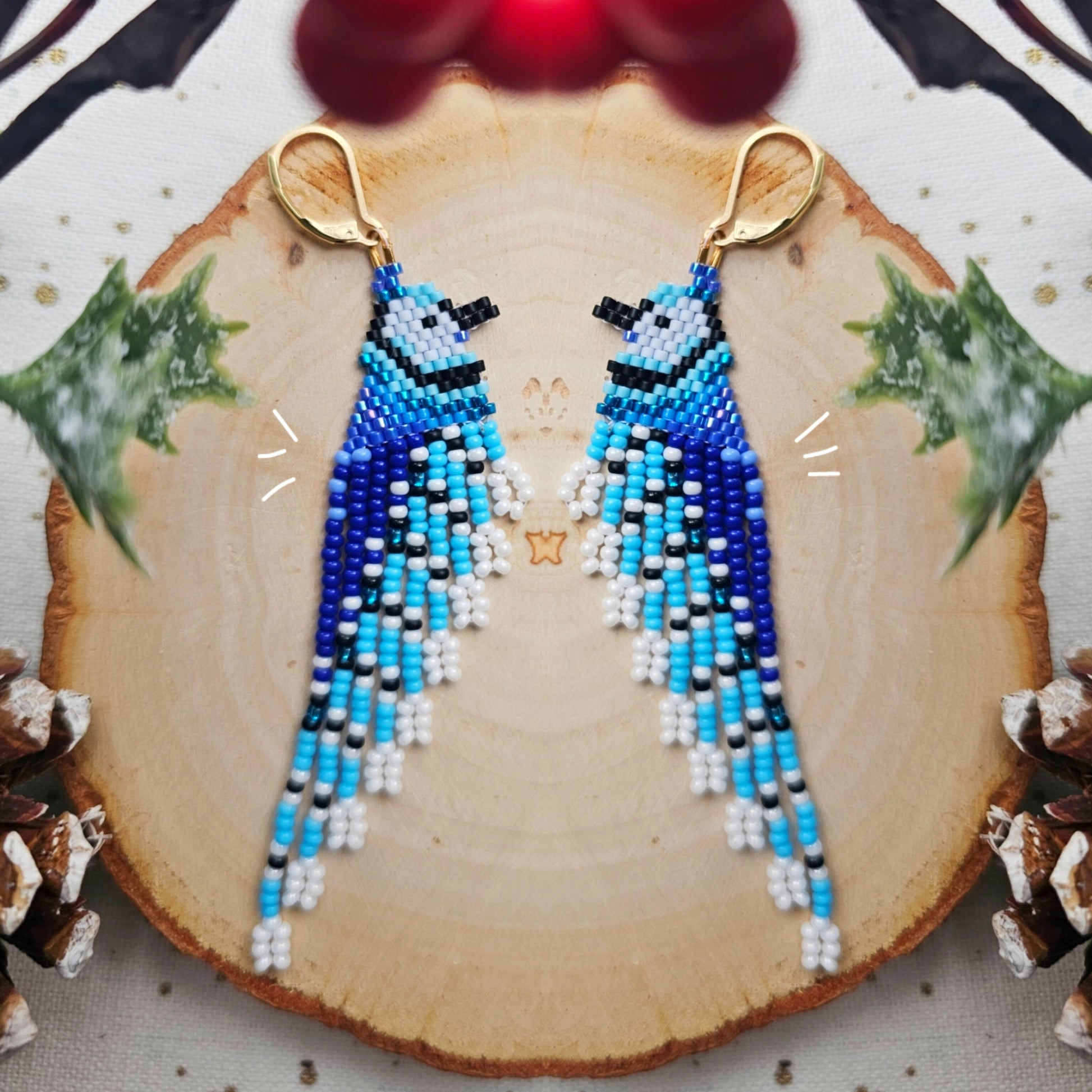 ✨🐦🤍CANADIAN BIRDS COLLECTION ❄️ Blue Jay Earrings ❄️ - Awaska