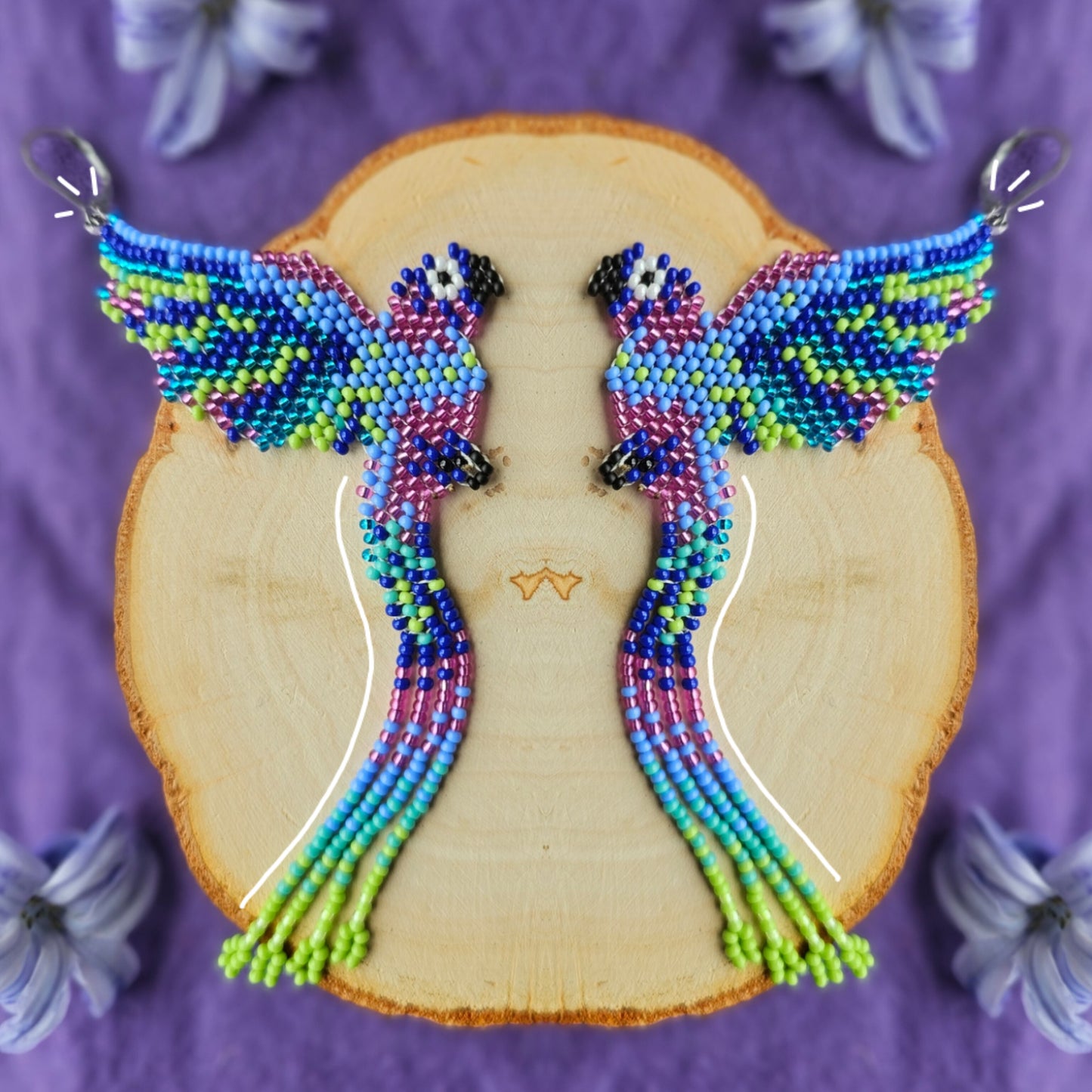 ✨ N E W ✨🌌💜 BOREAL MACAW EARRINGS 🦜 - Awaska