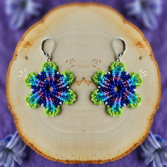 ✨ N E W ✨ 💜🌌 BOREAL SPIRAL FLOWER EARRINGS ✨ - Awaska