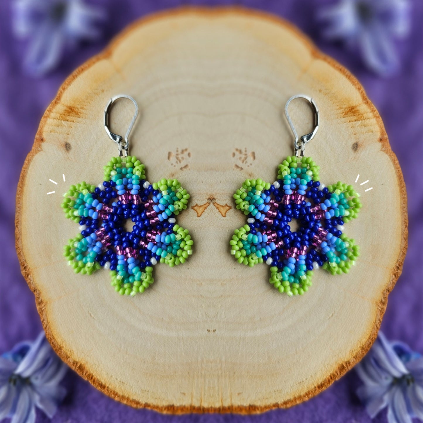 ✨ N E W ✨ 💜🌌 BOREAL SPIRAL FLOWER EARRINGS ✨ - Awaska