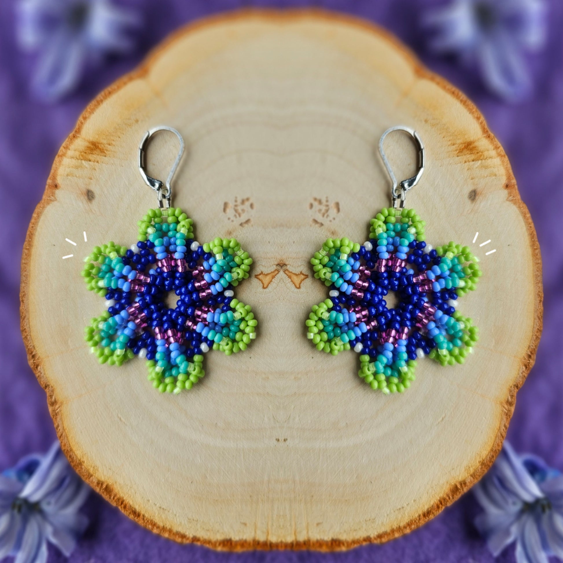 ✨ N E W ✨ 💜🌌 BOREAL SPIRAL FLOWER EARRINGS ✨ - Awaska