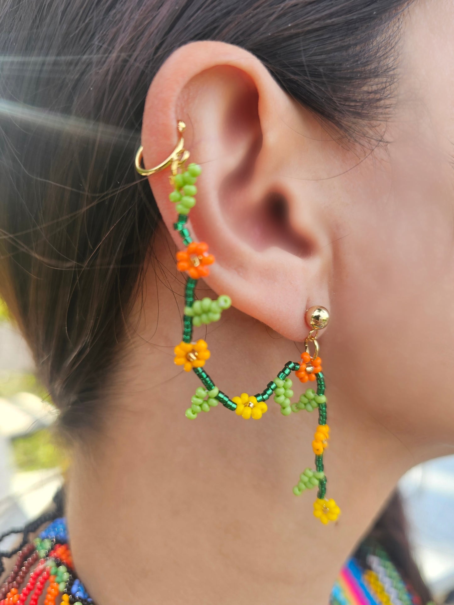 🏵️ Sound of flowers Beaded Ear Cuff ✨